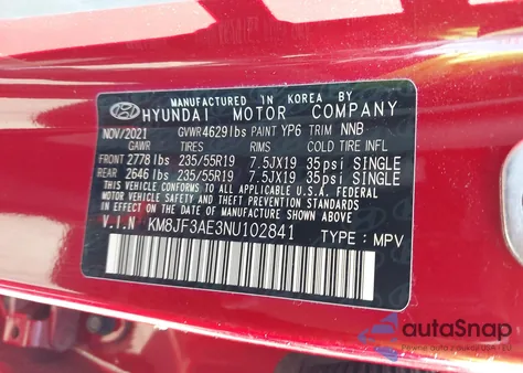 2022 Hyundai Tucson N Line from USA, damaged, VIN KM8JF3AE3NU102841